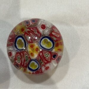 Millefiori Paper weight a sphere with a flat base. It is 11/2 inches in diameter